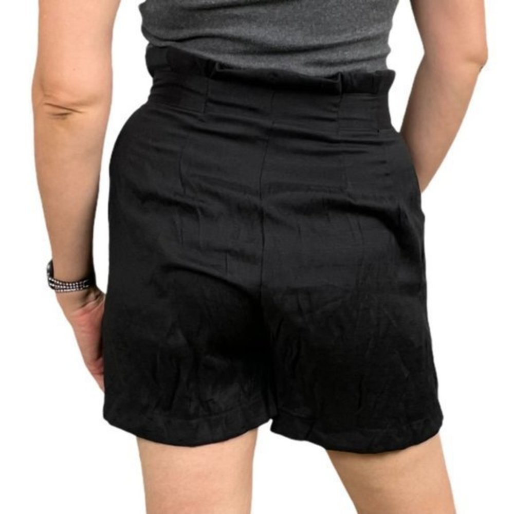 VRKUFIE Black Button High-Waist Paper Bag Short XL - Picture 2 of 11